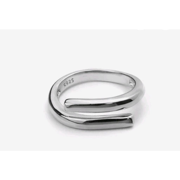 Boutique Jewelry - Unisex Solid Wrap 925 Sterling Silver Band Ring, Adjustable